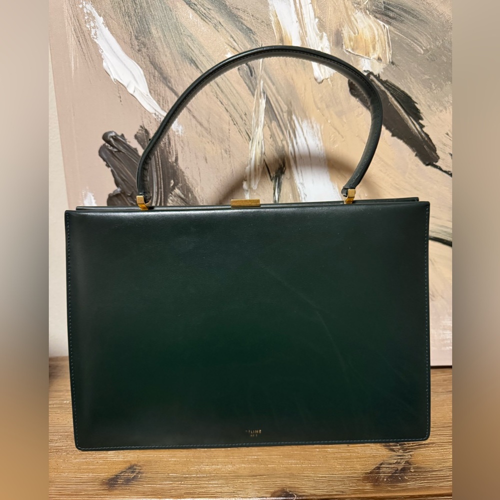 Céline Phoebe Philo Clasp Bag in Forest Green